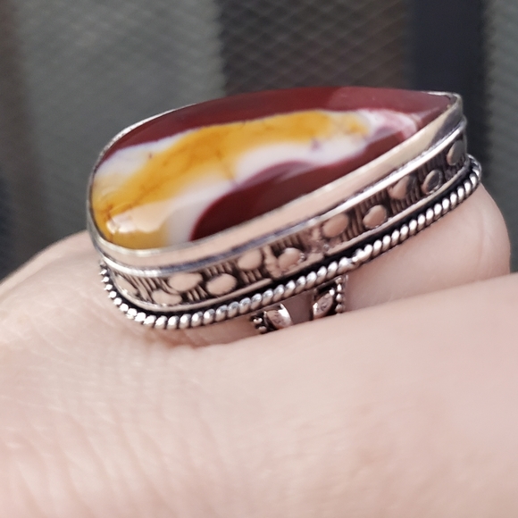 New Mookaite Jasper 925 Silver Statement Ring. - Picture 12 of 12